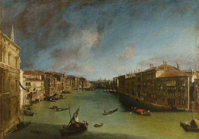 Canal Grande, mot nordost från Balbi-palatset mot Rialto-bron - Canaletto