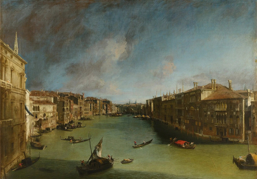 Canal Grande, mot nordost från Balbi-palatset mot Rialto-bron - Canaletto