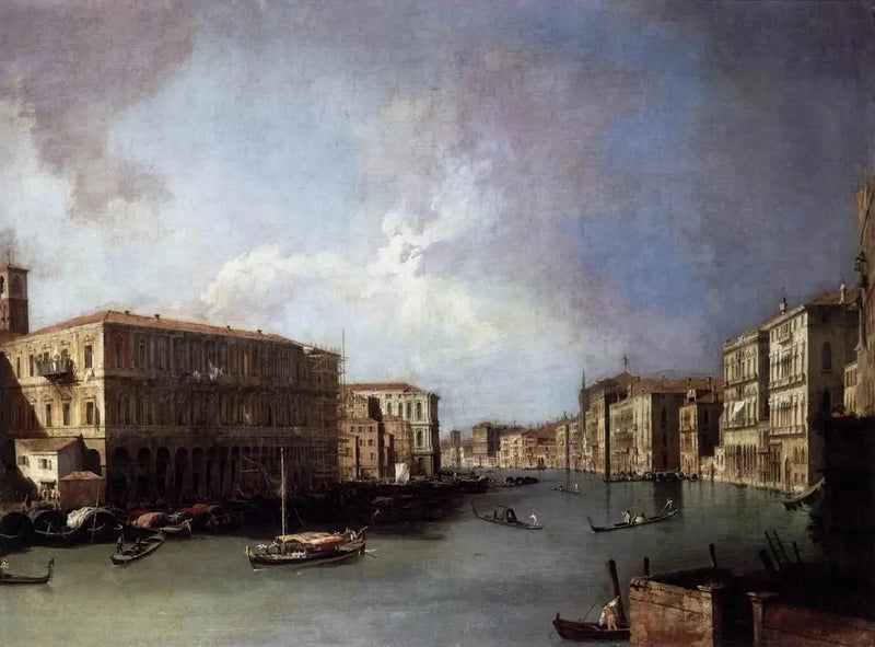 Canale Grande, mot norr nära Rialto-bron - Canaletto
