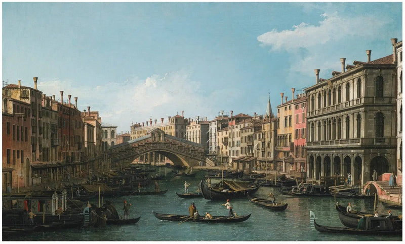 Canal Grande sett från nordost från Palazzo Dolfin-Manin till Rialtobron - Canaletto