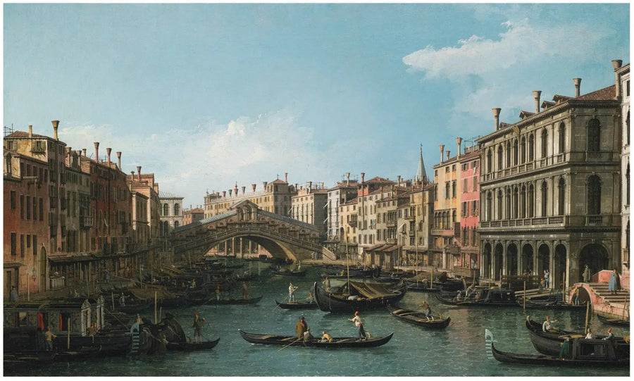 Canal Grande sett från nordost från Palazzo Dolfin-Manin till Rialtobron - Canaletto