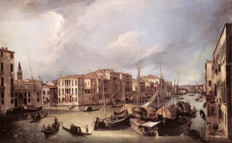 Le Grand Canal sett från nordost mot Rialtobron - Canaletto