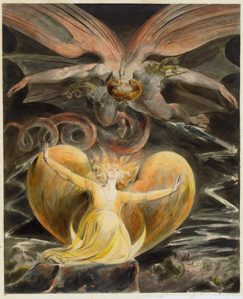 Den stora Röda Draken och Kvinnan klädd i sol - William Blake