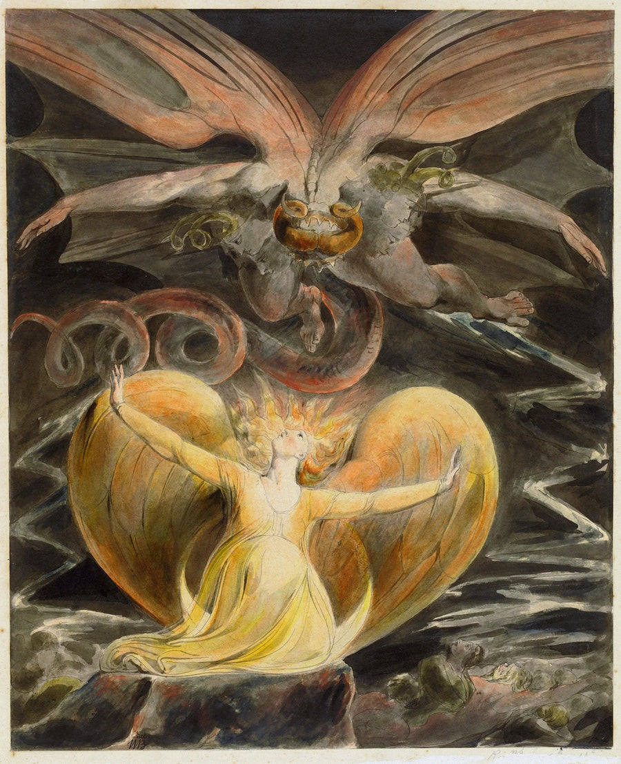 Den stora Röda Draken och Kvinnan klädd i sol - William Blake