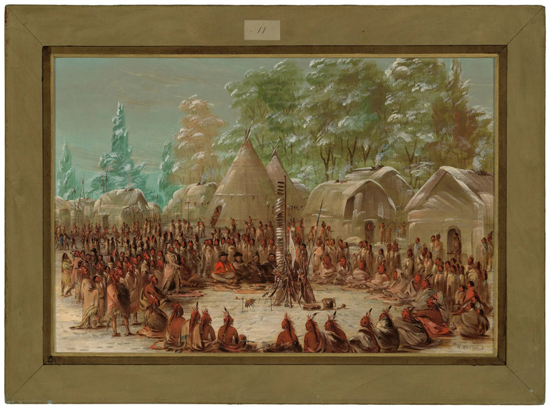 La Salle-gruppen festade i Illinois-by. 2 januari 1680 - George Catlin