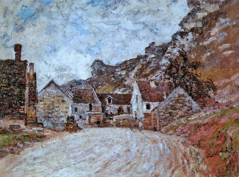 Byhålan Chantemesle vid foten av klippan - Claude Monet