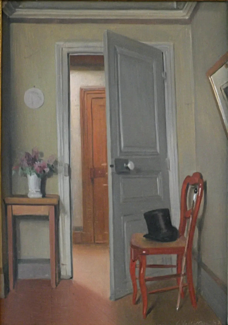 Hatt, inomhus - Félix Vallotton