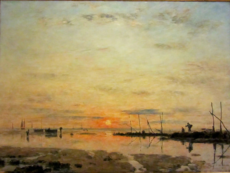 Le Havre. Solnedgång vid lågvatten - Eugène Boudin