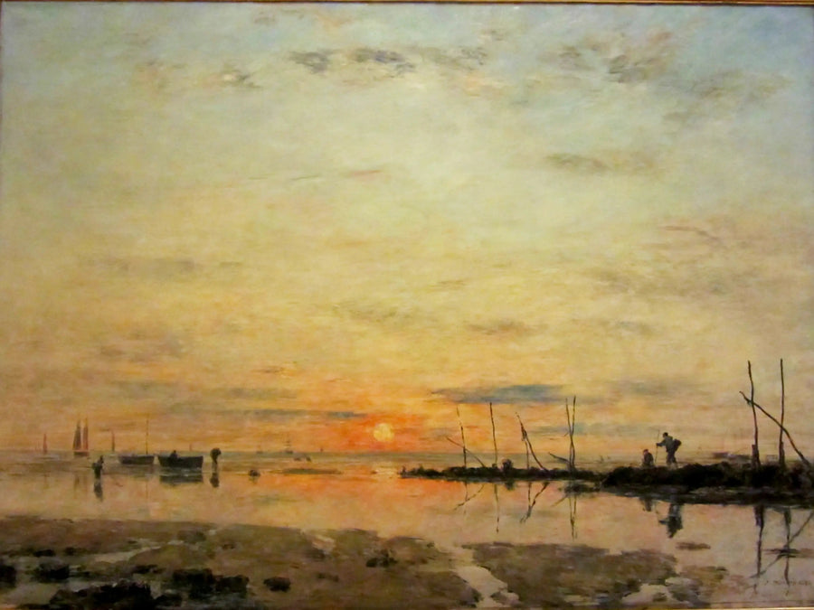Le Havre. Solnedgång vid lågvatten - Eugène Boudin