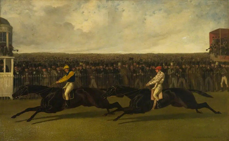 Den flygande holländaren och Voltigeuren i aktion i York, den 13 maj 1851 - John Frederick Herring, Sr.