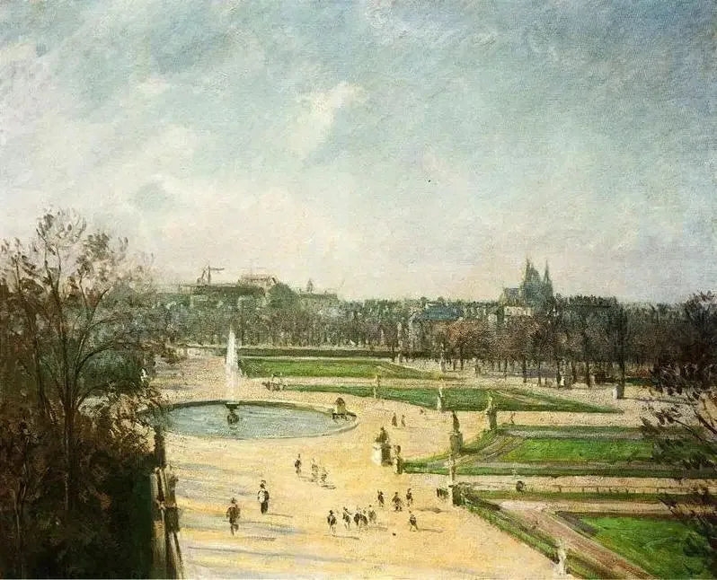 Tuileriet, morgon, sol - Camille Pissarro