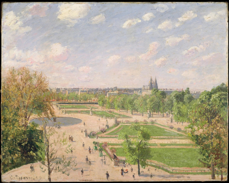 Tuileriet i vårmorgon - Camille Pissarro