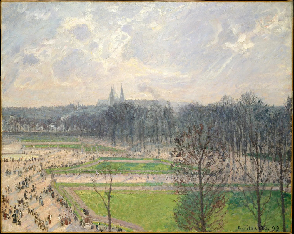 Le Jardin des Tuileries un après-midi d'hiver - Camille Pissarro image 1 reproduction artisanale de tableau