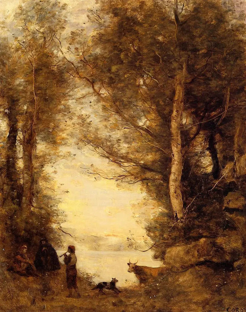 Flöjtisten vid Albano-sjön - Jean-Baptiste Camille Corot