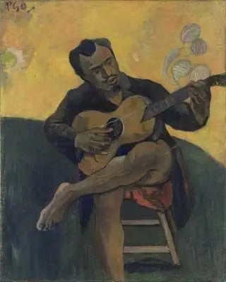 Gitarrspelaren, Porträtt av Francisco Durrio - Paul Gauguin