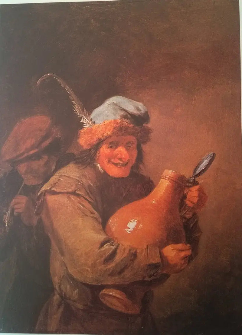 Den glade drickaren med en stor kruka - David Teniers den yngre