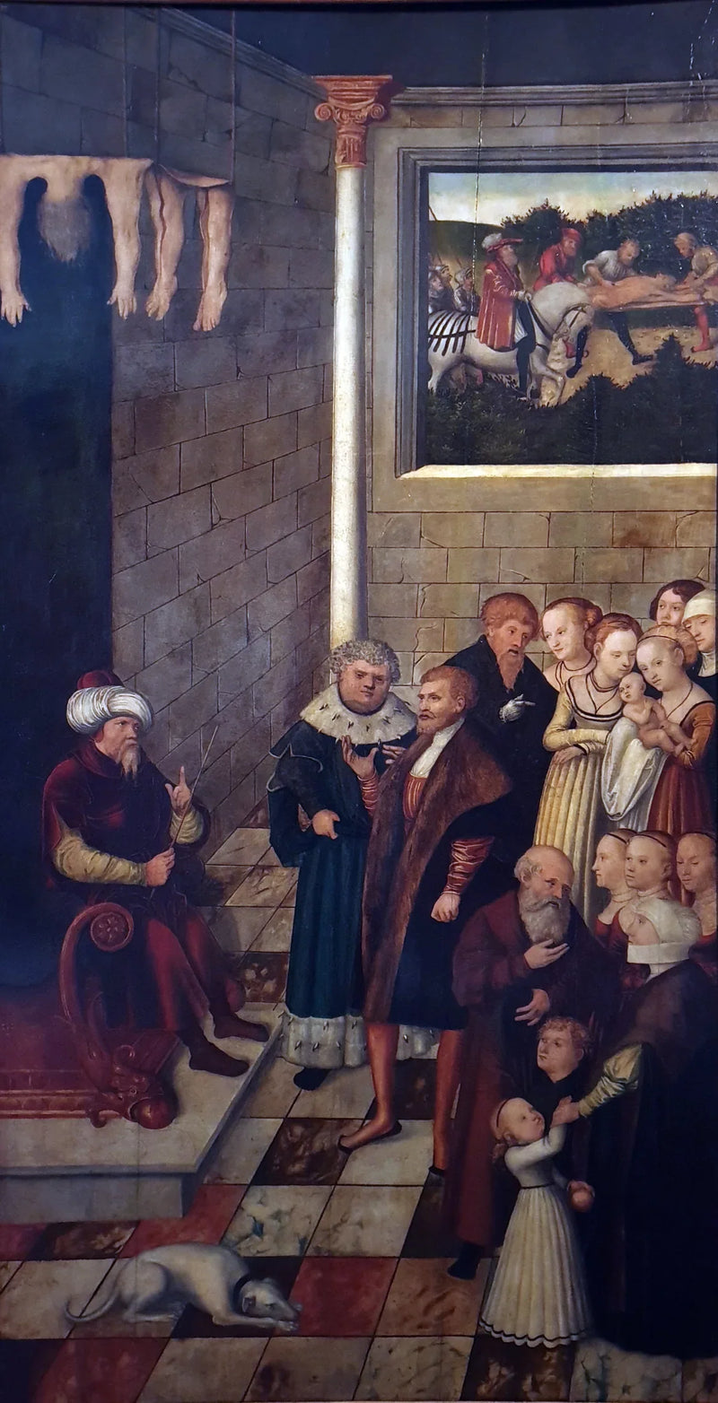 Kambyses dom (exempelpaneler av väljaren Joachim II) - Lucas Cranach den äldre