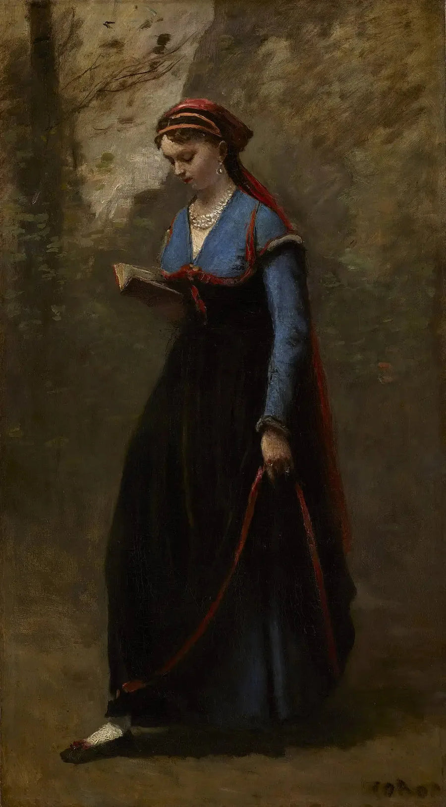 Läsaren - Jean-Baptiste Camille Corot