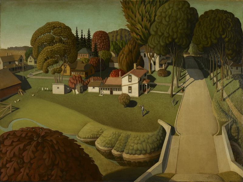 Herbert Hoovers födelseplats, West Branch, Iowa - Grant Wood