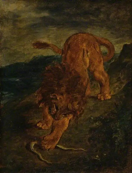 Lejonet och Ormen - Eugène Delacroix