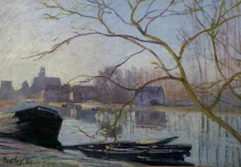 Le Loing, gelée blanche - Alfred Sisley