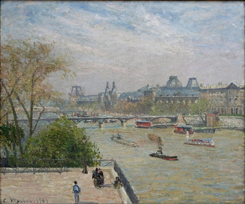 Louvren, vår, morgon, sol - Camille Pissarro
