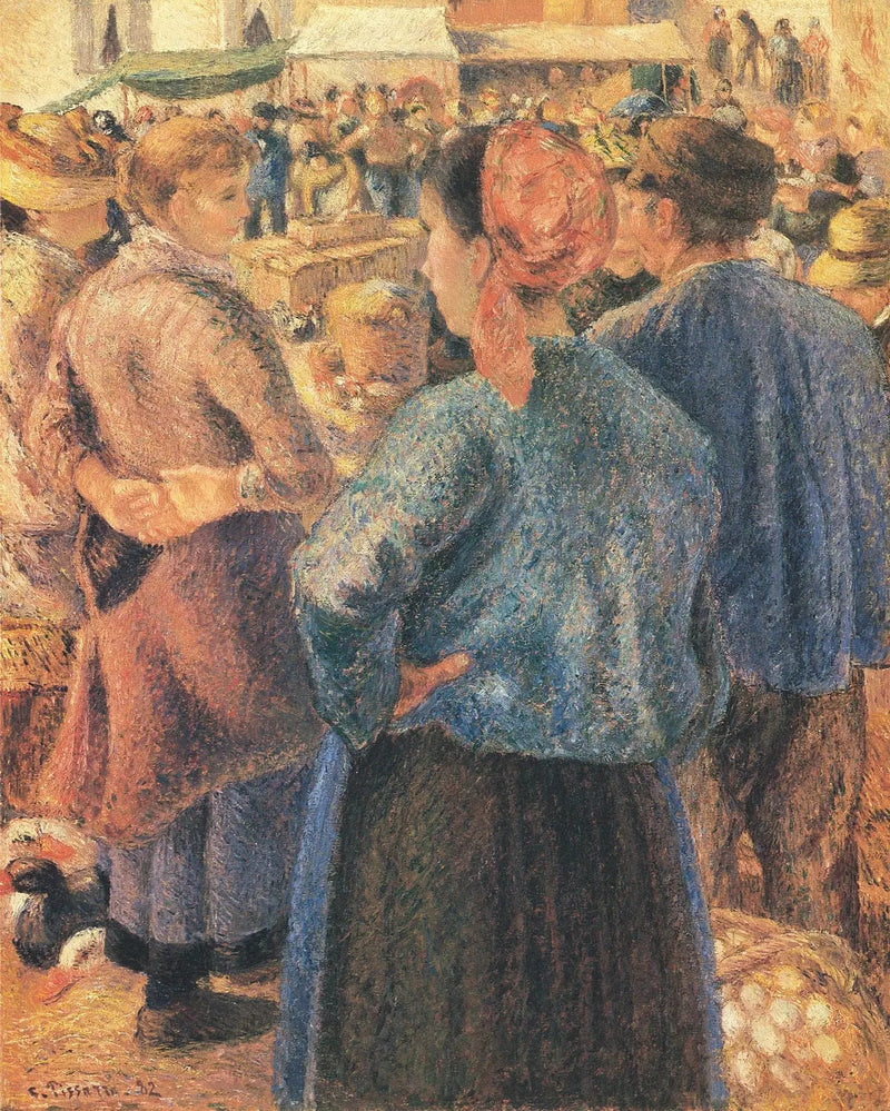 Fågelmarknaden, Pontoise - Camille Pissarro