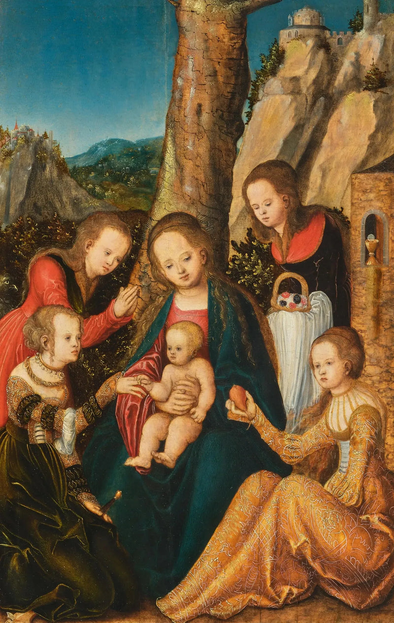 Sankt Katharinas äktenskap med helgon - Lucas Cranach den äldre