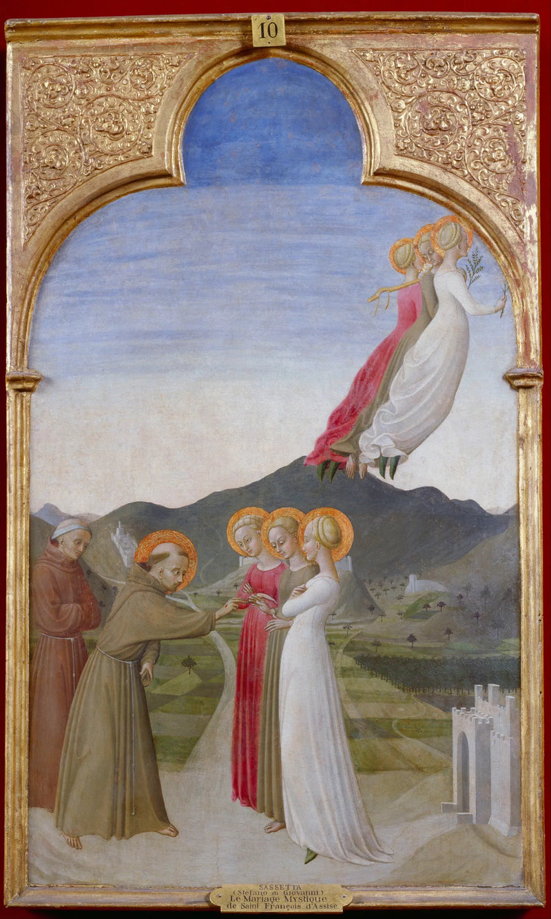 Den mystiska äktenskapet av helige Franciskus av Assisi - Stefano di Giovanni (Sassetta)