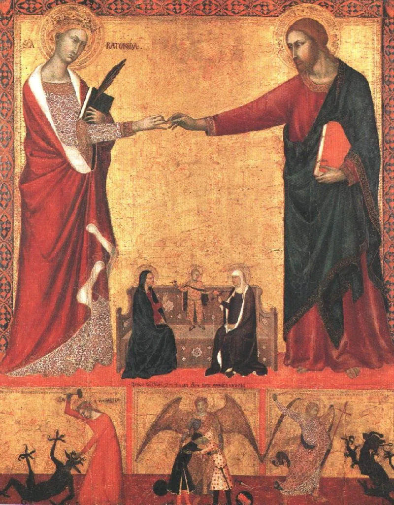 Den mystiska äktenskapet av heliga Katarina - Barna da Siena
