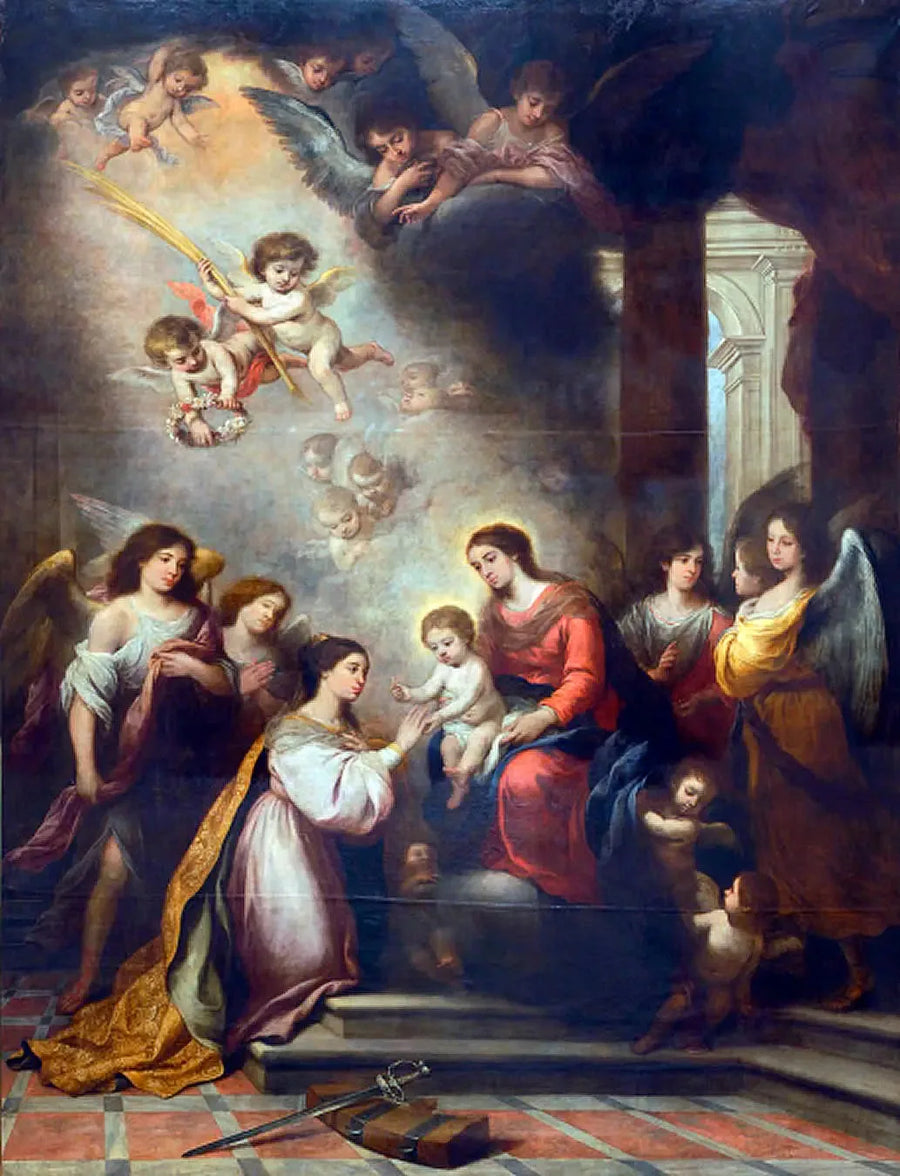 Den mystiska äktenskapet av Sankta Katarina - Bartolomé Esteban Murillo