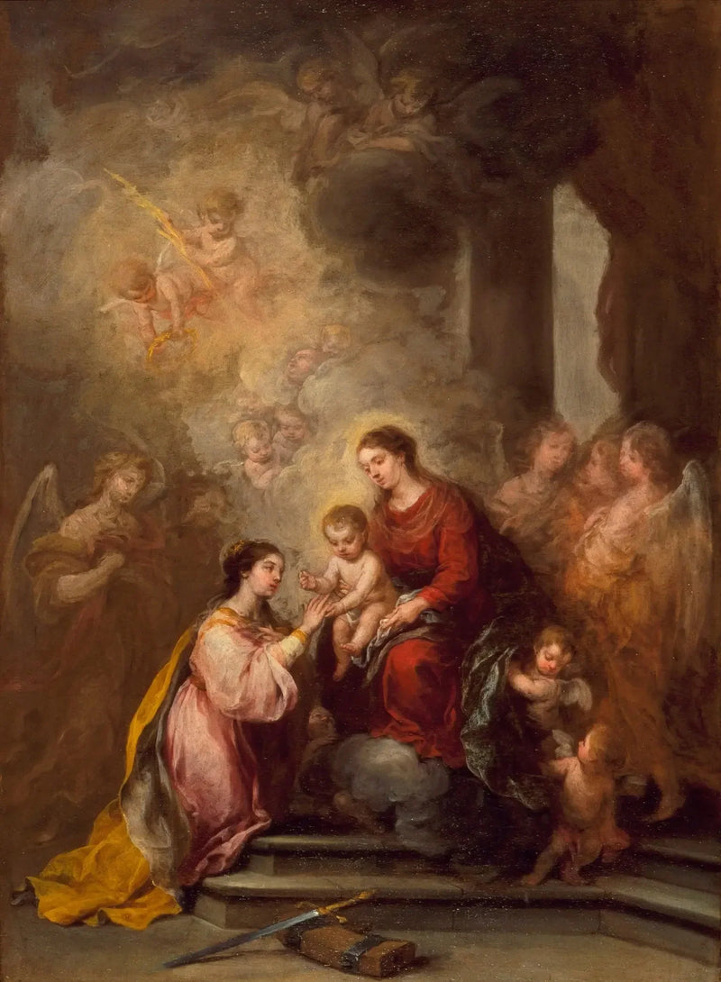 Den mystiska äktenskapet av heliga Katarina - Bartolomé Esteban Murillo