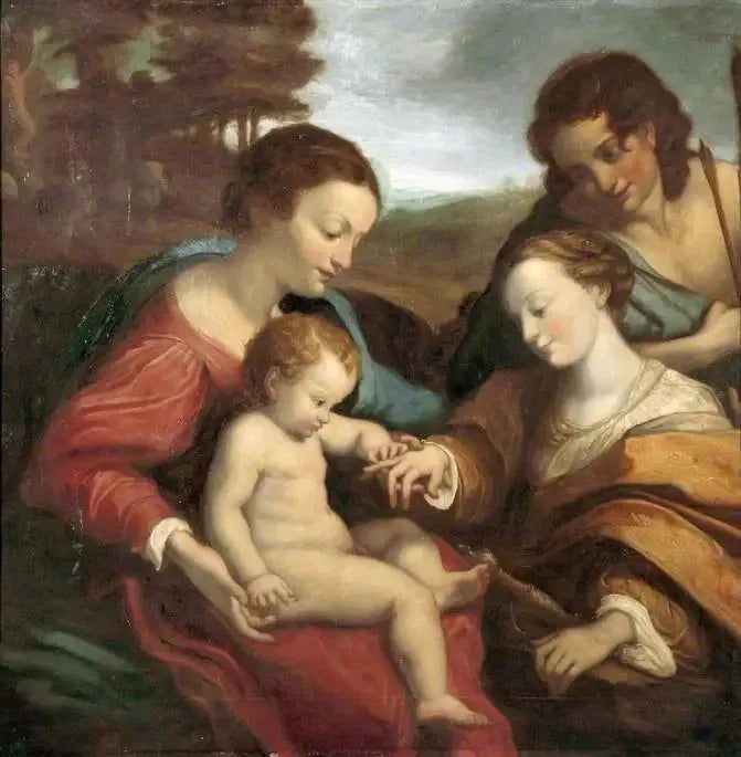 Det mystiska äktenskapet av heliga Katarina av Alexandria - Antonio da Correggio