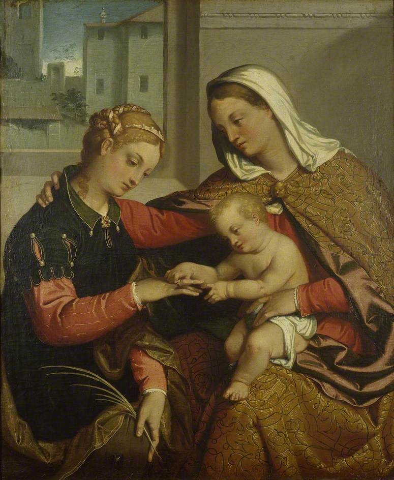 Den mystiska äktenskapet av heliga Katarina - Giovanni Battista Moroni