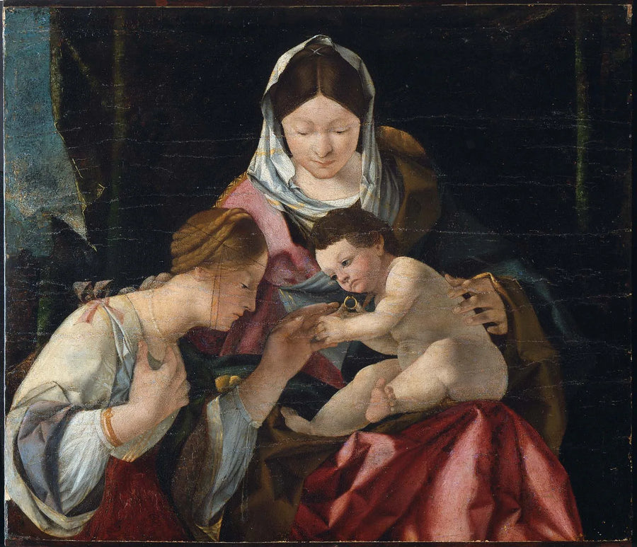 Det mystiska äktenskapet av heliga Katarina - Lorenzo Lotto