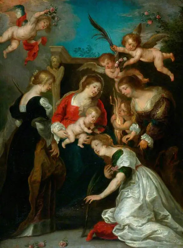 Den mystiska äktenskapet av heliga Katarina - Peter Paul Rubens
