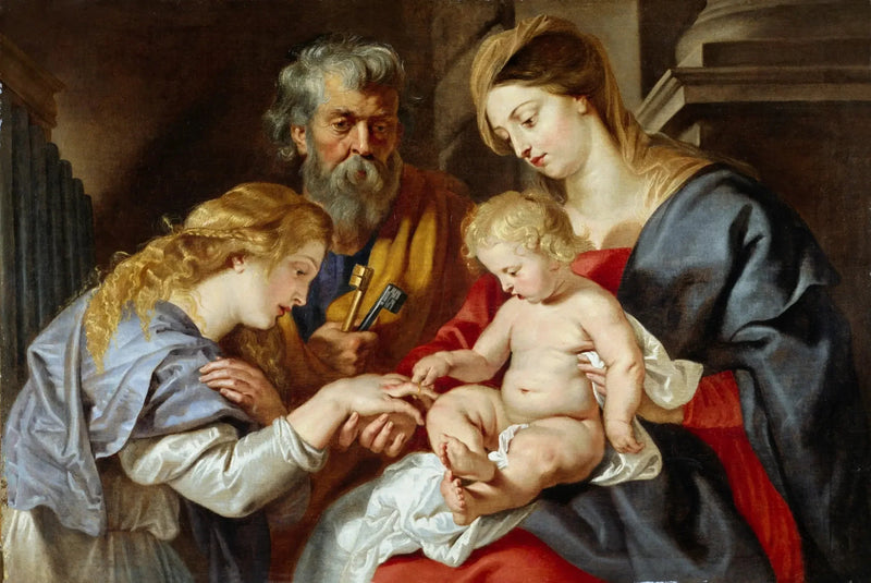 Den mystiska äktenskapet av heliga Katarina - Peter Paul Rubens
