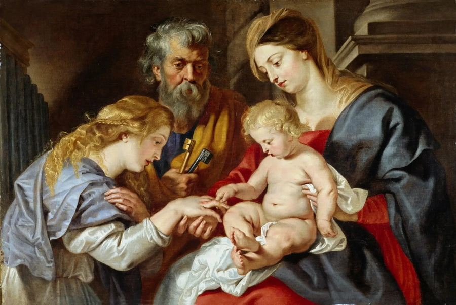 Den mystiska äktenskapet av heliga Katarina - Peter Paul Rubens