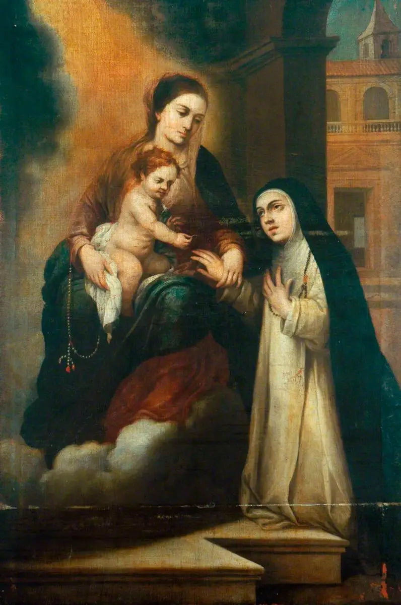 Den mystiska äktenskapet av heliga Katarina av Siena - Bartolomé Esteban Murillo