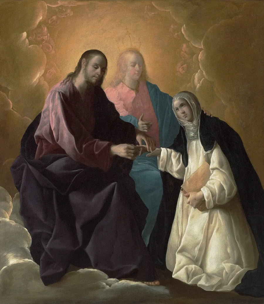 Den mystiska äktenskapet av heliga Katarina av Siena - Francisco de Zurbarán