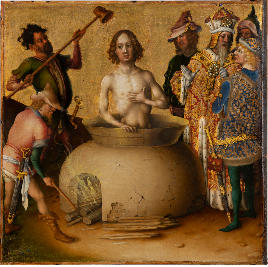 Apostlarnas martyrskap: Saint Johannes Evangelisten martyrskap - Stefan Lochner