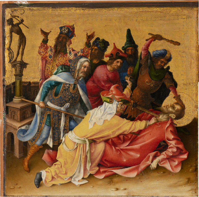 Apostlarnas martyrium: Saint Thomas martyrium - Stefan Lochner