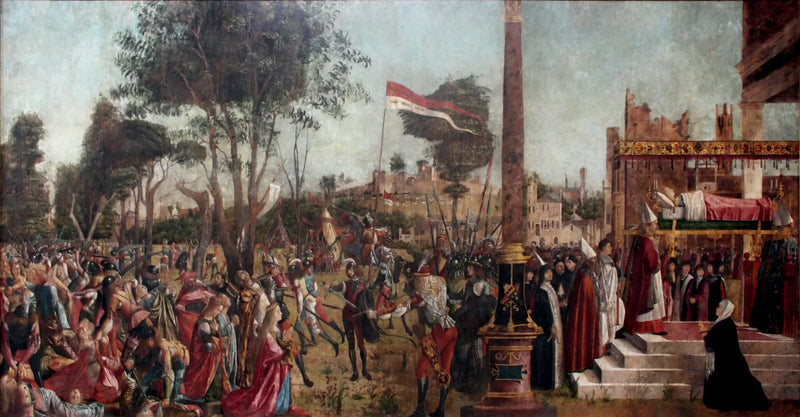 Martyrdomen för pilgrimerna och heliga Ursulas begravning - Vittore Carpaccio