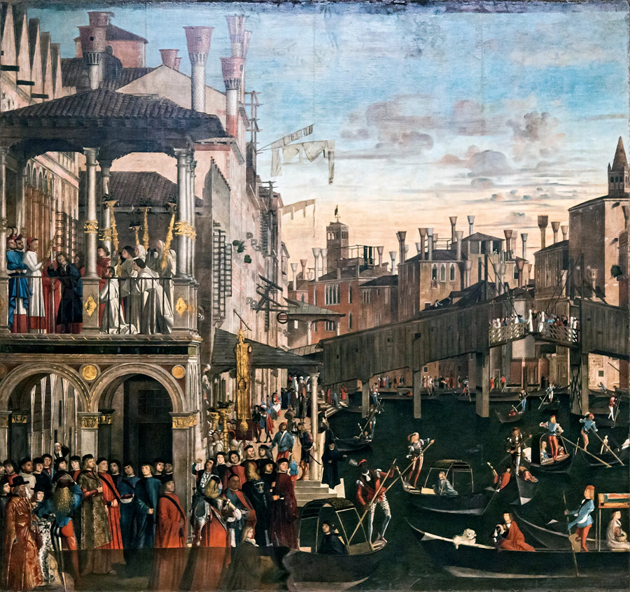 Miraklet av relikriet av korset vid Rialto-bron - Vittore Carpaccio