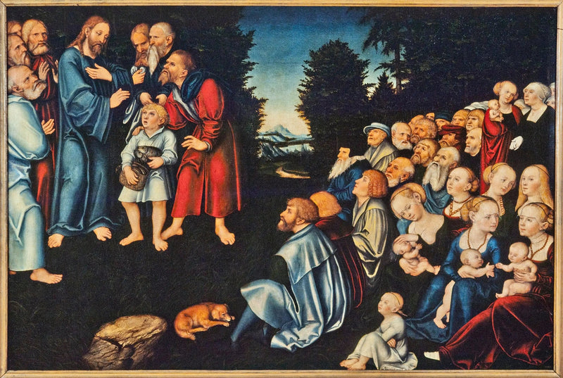Underverket med fem brödlimpor och två fiskar - Lucas Cranach den äldre