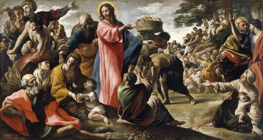 Underverk av bröd och fiskar - Giovanni Lanfranco
