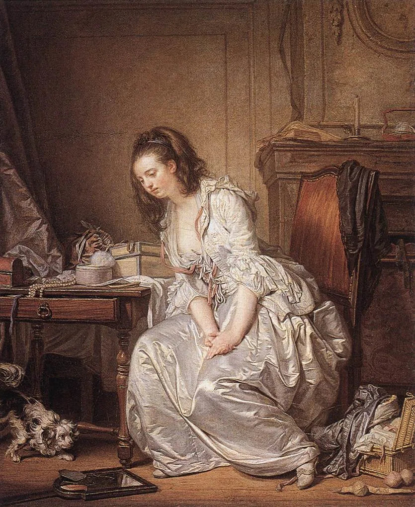Det krossade spegeln - Jean-Baptiste Greuze