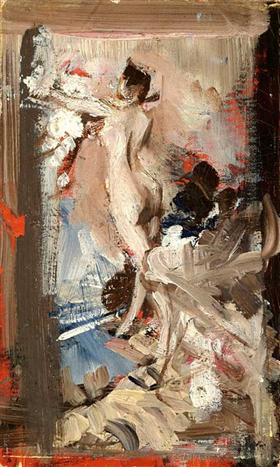 Kopparstick av konstnären, Montecatini - Giovanni Boldini