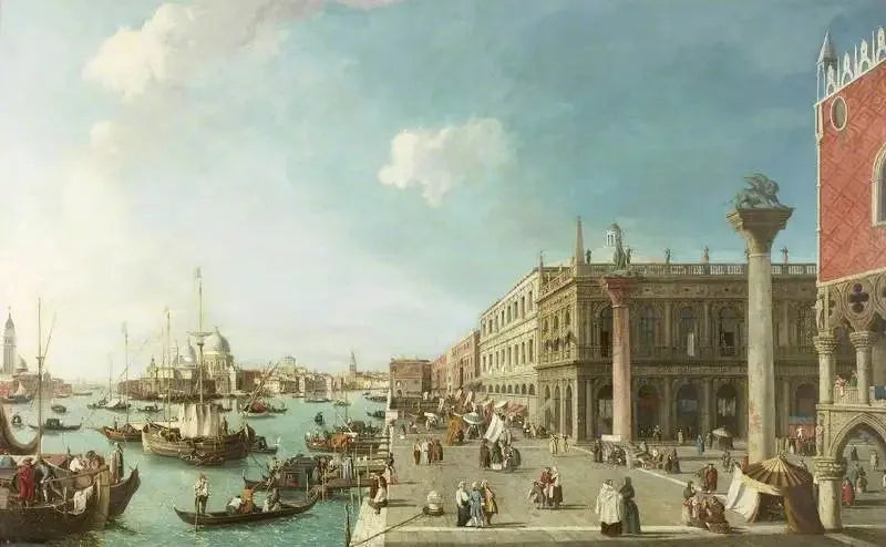 Le Molo, Venedig, vy västerut - Canaletto