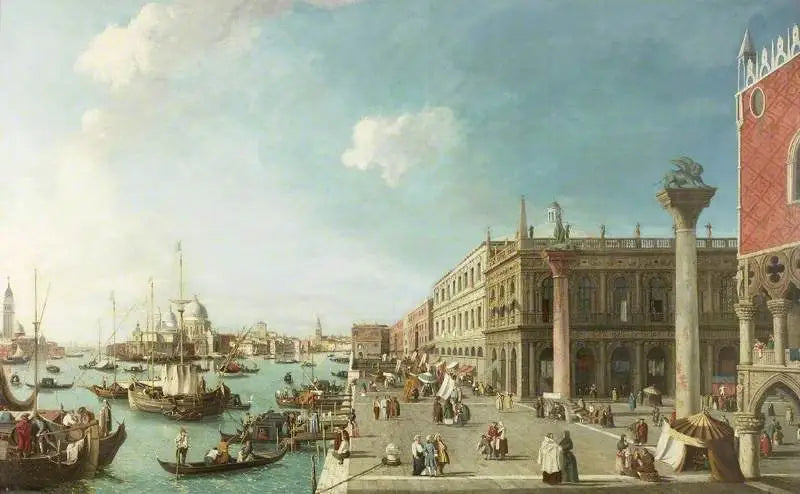 Le Molo, Venedig, vy västerut - Canaletto